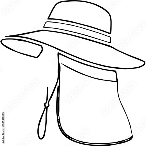 summer hat silhouette vector illustration 