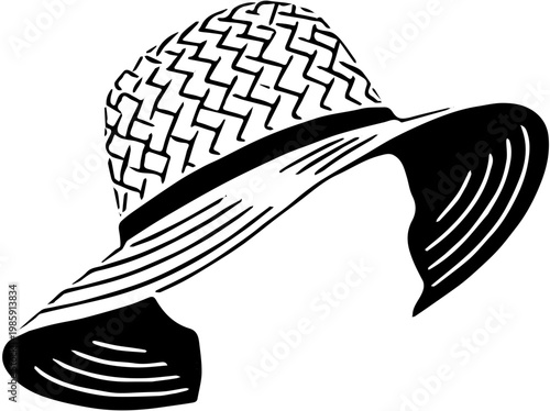 summer hat silhouette vector illustration 