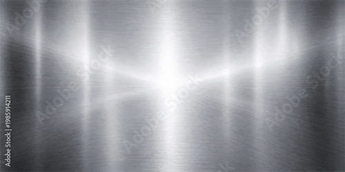 A polished silver stainless steel plate featuring a brushed metal texture with a shiny grey aluminum surface pattern creates a sleek metallic material backdrop for a modern wallpaper