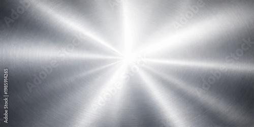 A polished silver stainless steel plate featuring a brushed metal texture with a shiny gray metallic pattern on a reflective aluminum surface backdrop
