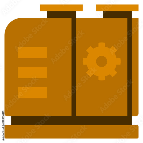 Factory Machine icon, Flat design style vector illustration