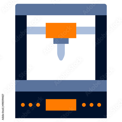 3D Printer icon, Flat design style vector illustration