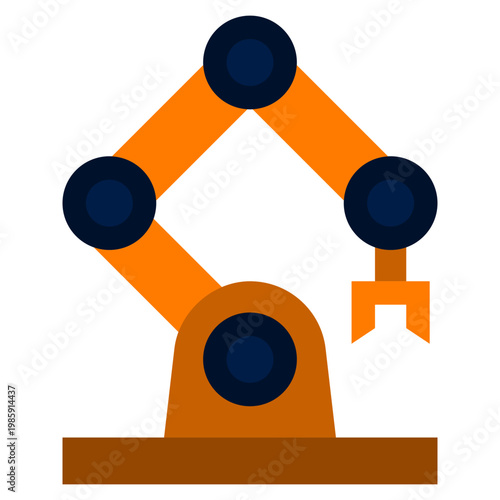 Robotic Arm icon, Flat design style vector illustration