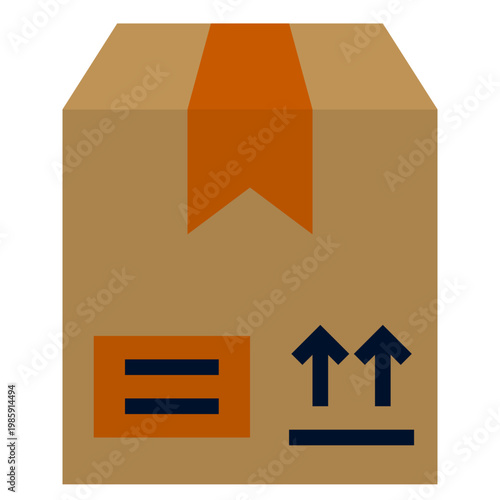 Cardboard Box Packaging icon, Flat design style vector illustration