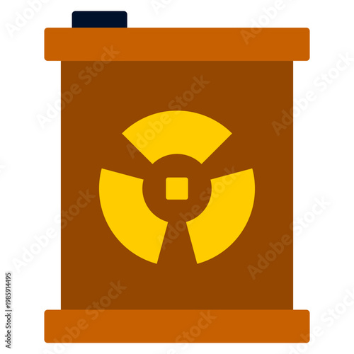 Radiation barrel icon, Flat design style vector illustration