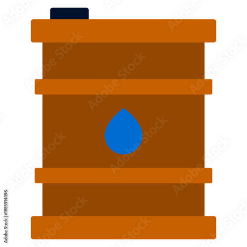 Oil Barrel icon, Flat design style vector illustration