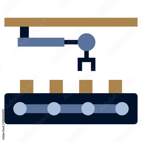 Assembly Line icon, Flat design style vector illustration