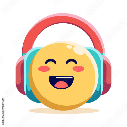Listening music emoji boost mood illustration