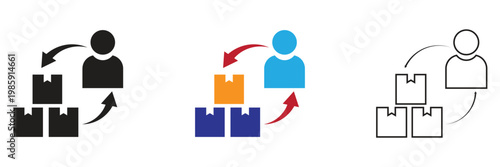 Business to Consumer  or B2C Ecommerce Icons Set Business Concepts. Business retail concepts for web and apps. Marketing, Direct Sales, Ecommerce, Professional Vector. 
