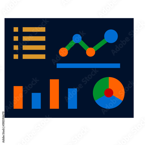 Dashboard Screen Icon, Flat design style vector illustration