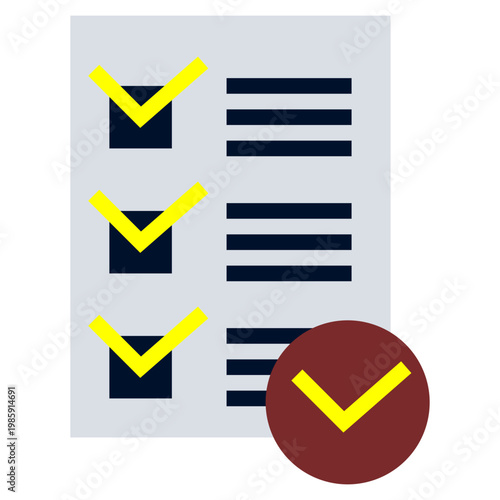 Permit Document icon, Flat design style vector illustration