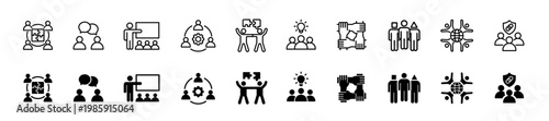 Team Building icon set. Cooperation and Teamwork symbol. Vector illustration.