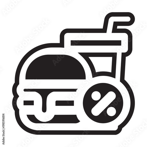 Vector Of Fast Food Discount Icon_Glyph Icon