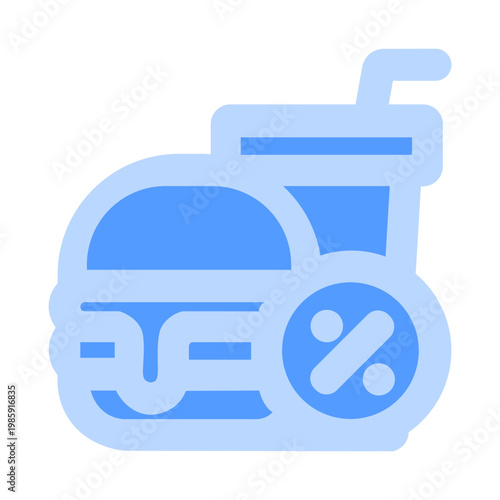 Vector Of Fast Food Discount Icon_DuoTone Icon