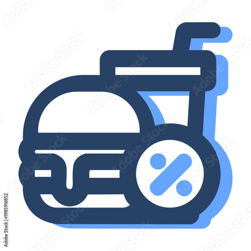 Vector Of Fast Food Discount Icon_Filled Line Icon