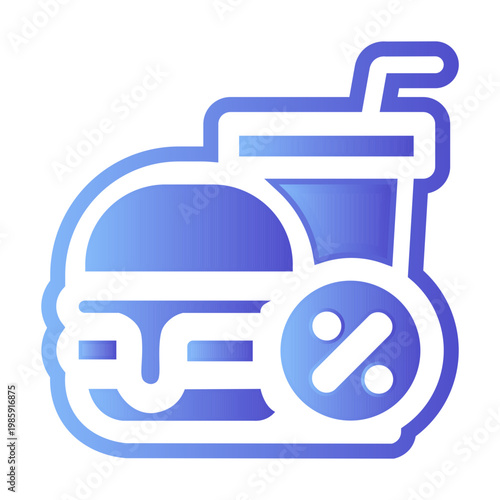 Vector Of Fast Food Discount Icon_Grdaient Fill Icon