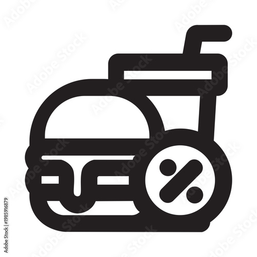 Vector Of Fast Food Discount Icon_Line Icon