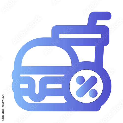 Vector Of Fast Food Discount Icon_Gradient Line Icon
