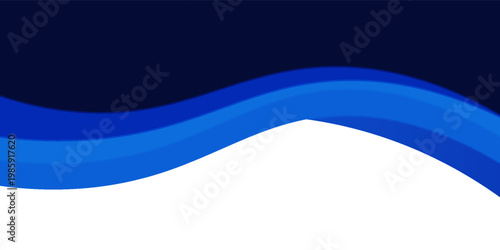 Abstract blue gradient wave on a transparent template banner background.vector illusatration