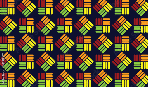 Abstract background of a dice toy model with bright colors. vector