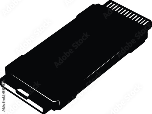 Silhouette of computer hardware storage device M.2 SSD vector design