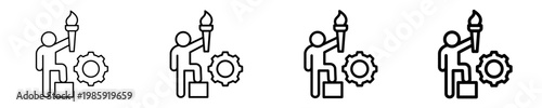 Leadership Torch  Icon Set Different Style Collection