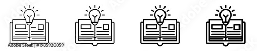 Knowledge Book  Icon Set Different Style Collection