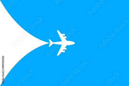 Airplane travel opening background behind, Airplane flying is in the sky with text space, Travel copy space template background. Flat vector illustration design
