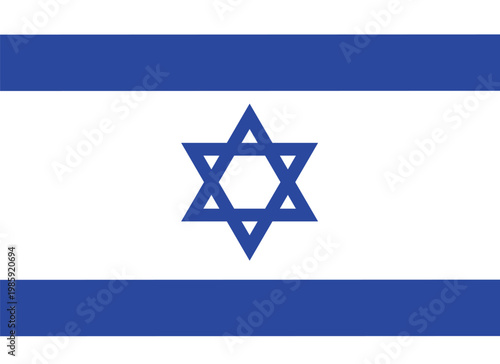 flag of Israel on white background. Israel country flag. flat style.