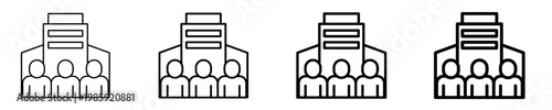 Community Building  Icon Set Different Style Collection