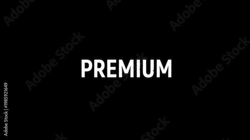 premium glitch text title animation 4k for hot deal product launches on black green white background. new release premium marketing promotion advertisement