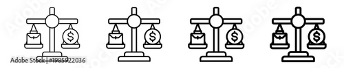 Balanced Scales  Icon Set Different Style Collection