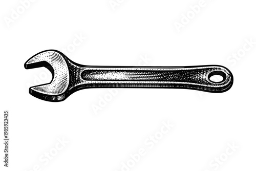 A high-quality adjustable wrench with a classic design and detailed texture for DIY and professional use