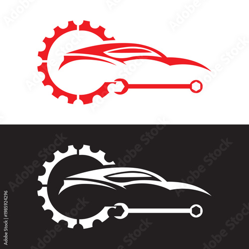 Car Gear Mechanic Logo for Automotive Service and Repair Branding