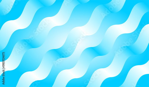 Repeating Blue and White Wavy Stripe Gradient Design background