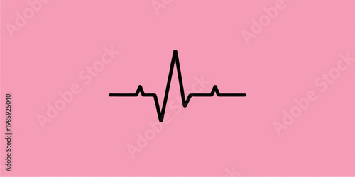 Medical heart cardiology vector illustration featuring an abstract heartbeat pulse line and EKG cardiogram graph symbol for healthcare and health business design