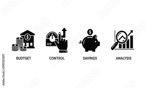 Financial icons for business concept.
