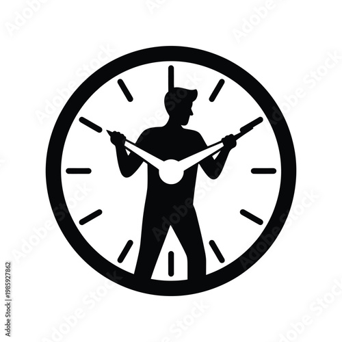 Time management and productivity concept vector illustrator.