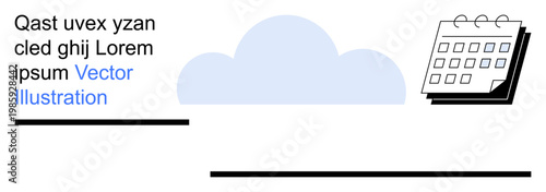 Cloud storage, scheduling, time management, data organization, productivity tools, information sharing. A blue cloud and calendar icon. Cloud storage and scheduling concept