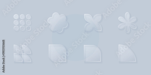 Abstract glass shapes set