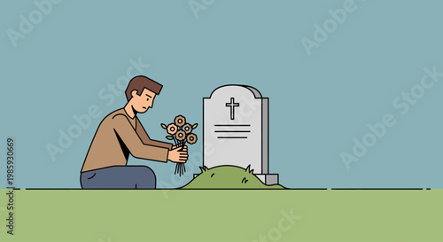 Man pays respects on Confederate Memorial Day at grave