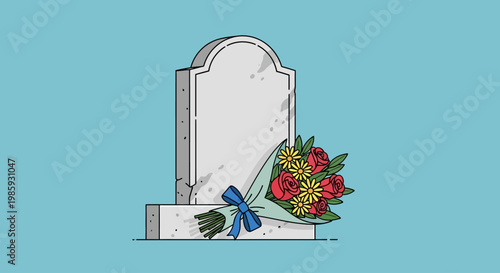 A memorial service is held on Confederate Memorial Day at a historic graveyard with flowers.