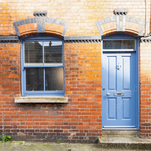 the traditional colored doors in the buildings of Dublin, Ireland