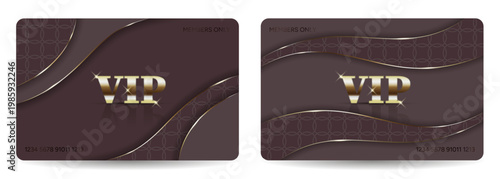 A set of two chocolate-toned VIP cards