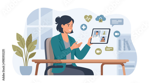 Professional Woman Using Tablet During Work Task.