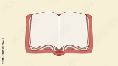 Open Red Hardcover Book.