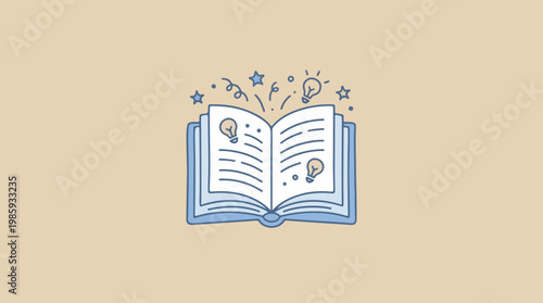 Open Book with Symbols.