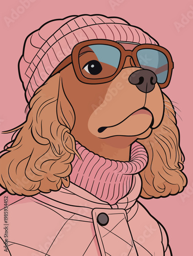 Cavalier King Charles Spaniel in Fashion Outfit
