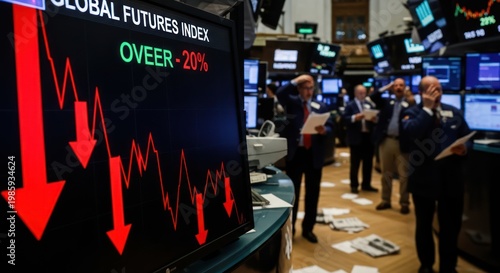 Stock market index display screen.