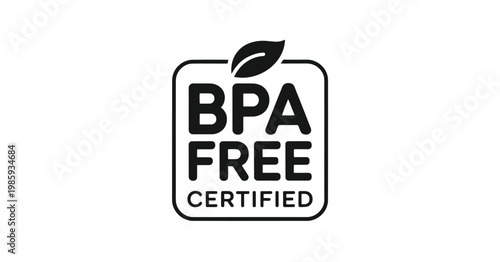 A black and white icon indicating a product is bpa free and certified